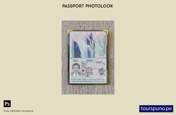 listo para imprimir la plantilla de presentación fotográfica del pasaporte de  2